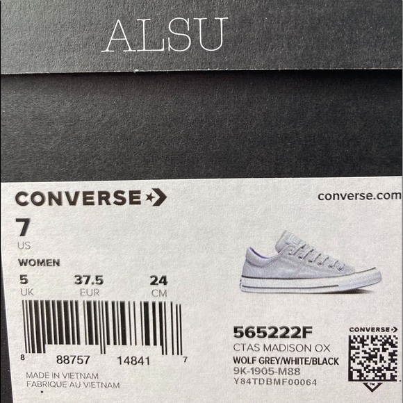 Converse Ctas Madison Low Top Canvas Wolf Grey W - Picture 7 of 8